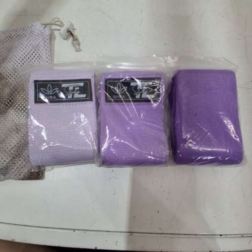 3PC EXERCISE RESISTANCE BANDS - 15 TO 65 LBS - PURPLE image 4