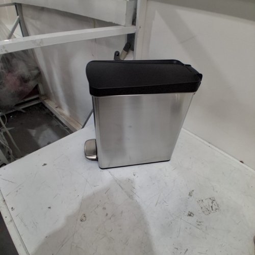 SIMPLEHUMAN 10L STAINLESS STEEL BATHROOM SLIM PROFILE TRASH CAN image 2