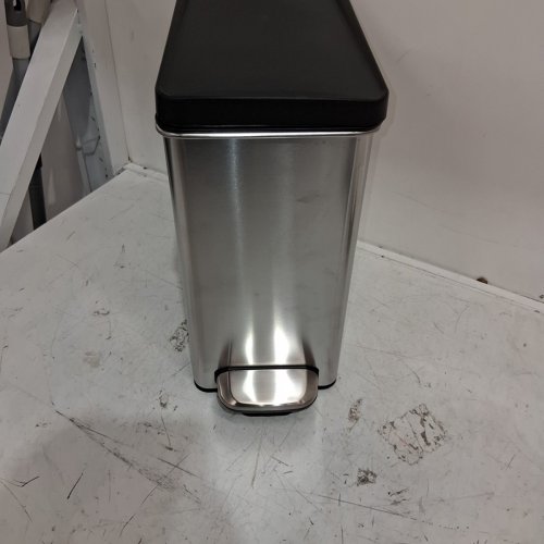 SIMPLEHUMAN 10L STAINLESS STEEL BATHROOM SLIM PROFILE TRASH CAN image 4