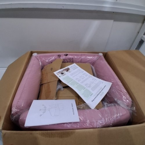 SNHOMEE SOFT UPHOLSTERED OFFICE CHAIR WITH SIDE POCKETS - 250 LBS MAX - PINK (MODEL: 55SCLCREPK) image 3