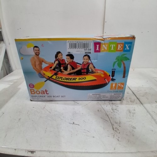 INTEX EXPLORER 300 INFLATABLE BOAT - 3 PERSON - ORANGE/YELLOW/BLACK (MODEL:58332EP) image 7