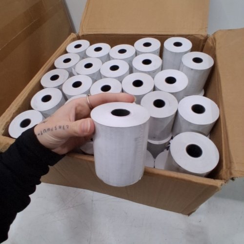 50PK THERMAL PAPER RECEIPT ROLL REFILLS - 3" 1\3 - WHITE image 3