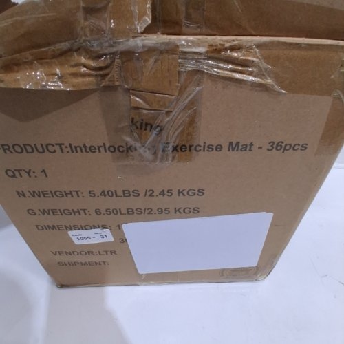 36PK YES4ALL INTERLOCKING EXERCISE FOAM MATS - 12" X 12" - WALNUT WOOD DARK image 2