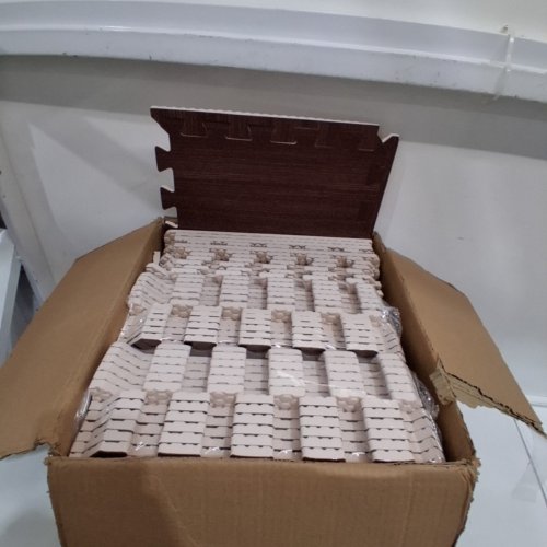 36PK YES4ALL INTERLOCKING EXERCISE FOAM MATS - 12" X 12" - WALNUT WOOD DARK image 3