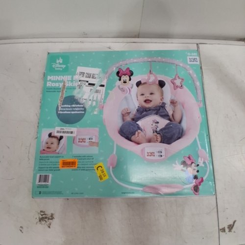 BRIGHT STARTS DISNEY MINNIE MOUSE BABY BOUNCE WITH SOOTHING VIBRATIONS, 23" X 19" - ROSY SKIES/PINK (MODEL: ‎12206) image 2