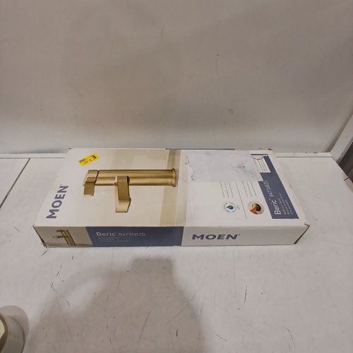 MOEN BERIC MODERN ONE-HANDLE SINGLE HOLE FAUCET WITH DRAIN ASSEMBLY AND OPTIONAL DECKPLATE - 6.6" X 5" - 1.2GPM - BRONZED GOLD (MODEL :84774BZG) image 4