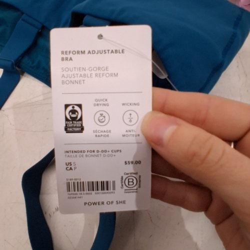 WOMAN'S ATHLETA REFORM ADJUSTABLE SPORTS BRA - SMALL - BLUE image 2