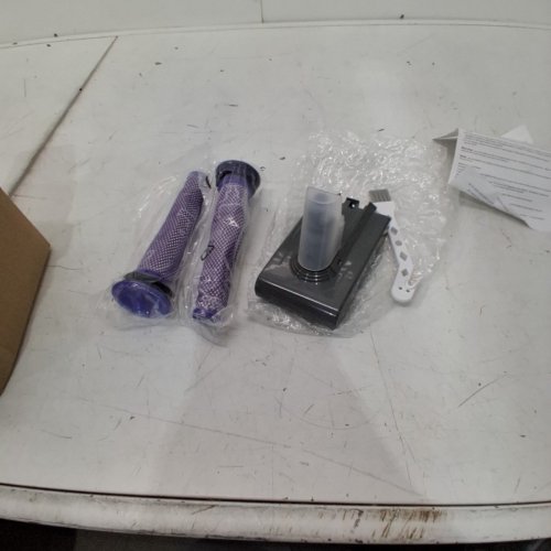 3PC DUYONE BATTERY REPLACEMENT FOR DYSON VACUUM WITH 2 FILTERS - 21.6V/4.5AH- GREY/PURPLE image 3