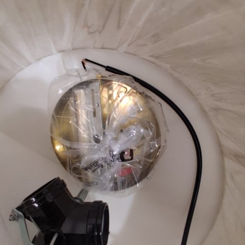 CALOKES DOUBLE DRUM 3-LIGHT SEMI FLUSH MOUNT CEILING LIGHT - 16" - GOLD/WHITE (MODEL:‎ ICL-BD-003) image 3