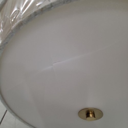 CALOKES DOUBLE DRUM 3-LIGHT SEMI FLUSH MOUNT CEILING LIGHT - 16" - GOLD/WHITE (MODEL:‎ ICL-BD-003) image 5