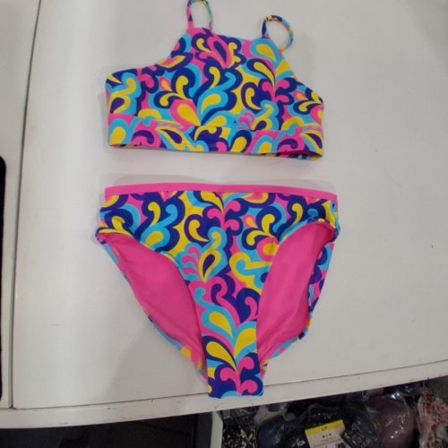 2PC GIRL'S ROOTS SWIMSUIT WITH ADJUSTABLE STRAPS - EXTRA LARGE (14/16) - ABSTRACT MULTICOLOUR (STYLE: 7042828) image 2