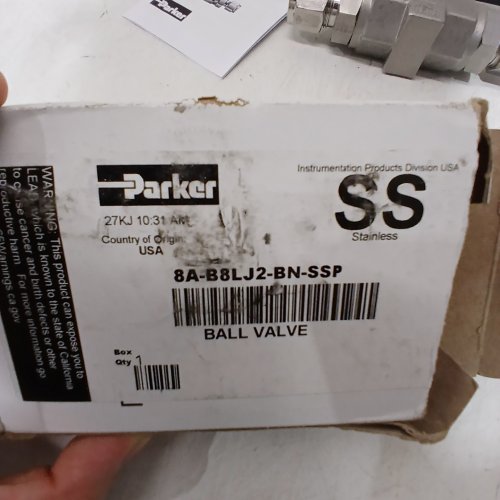 PARKER INSTRUMENTATION BALL VALVE - STAINLESS STEEL (MODEL: 8A-B8L-J2-BN-SSP) image 2