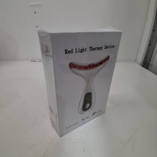 FACIAL AND NECK RED LIGHT THERAPY DEVICE - WHITE / RED image 2