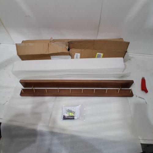 WALL-MOUNTED COAT RACK WITH HOOKS - 32" - BROWN image 2