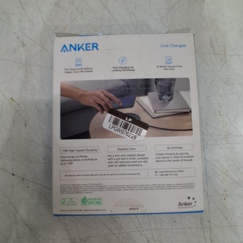 ANKER ULTRA SLIM WIRELESS CHARGING PAD - 4FT CABLE - 10W - BLACK/GREY (MODEL: A2548) image 5
