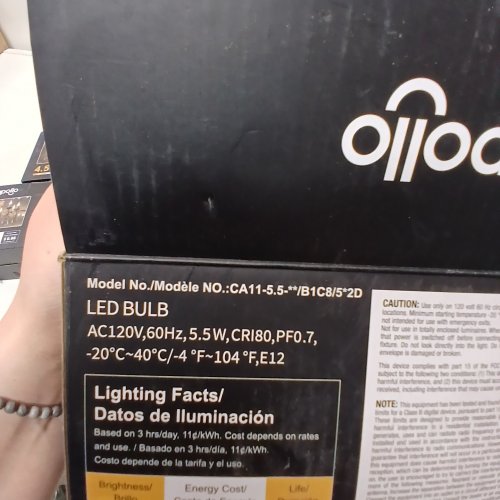 12PK NOVAPOLLO LED CANDLE BULBS - 5.5W 120 V E12 (MODEL: CA11-5.5-**/B1C8/5*2D) image 2