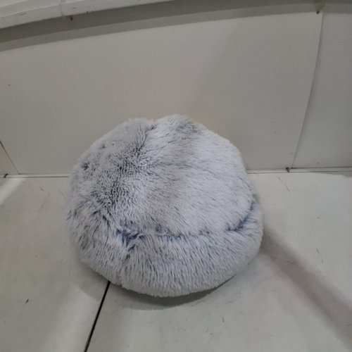 ROUND FLUFFY HOODED PET BED CAVE - 20" - GENTLEMAN GREY image 3