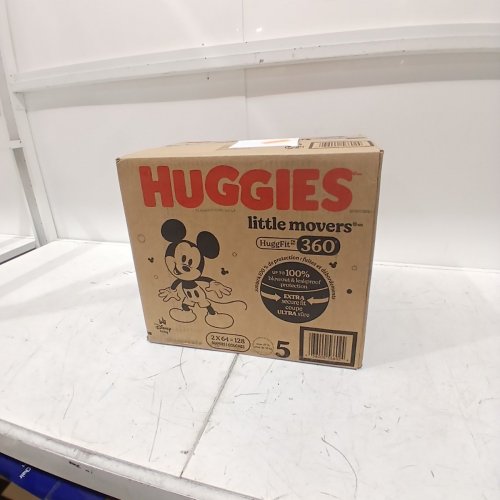 128PK BABY DISNEY HUGGIES LITTLE MOVERS HUGGFIT 360 DIAPERS - SIZE 5 - MICKEY MOUSE image 2