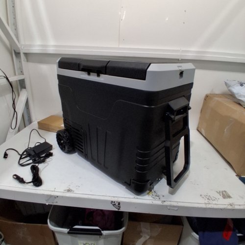 EUHOMY DUAL ZONE ELECTRIC PORTABLE COOLER - 12V/24V - 45L - BLACK/GREY (MODEL: ZBD-50D/CF024-50BL-CAEH) image 3