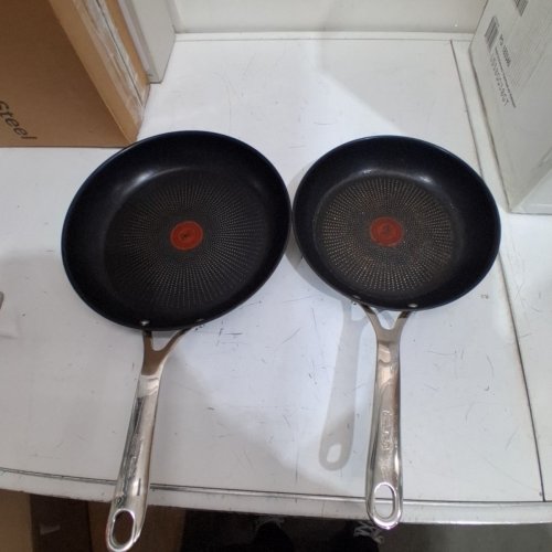 2PC JAMIE OLIVER BY TEFAL NONSTICK STAINLESS STEEL FRYING PANS- 9.5" & 11" - BLACK (MODEL: E304S244) image 2