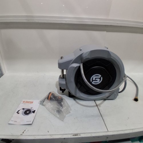 SUNPOW RETRACTABLE WALL MOUNTED GARDEN HOSE REEL - 72FT - GREY (MODEL: ZYW019-S30) image 2