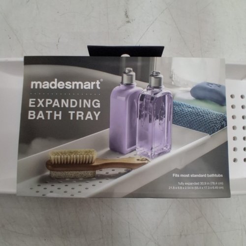 MADESMART EXPANDING BATH TRAY - 22" - 30" - WHITE/GREY (MODEL: 79015) image 4