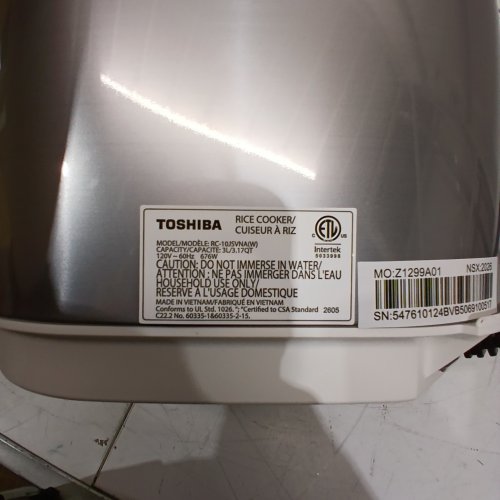 TOSHIBA DIGITAL RICE COOKER - 5.5 CUPS - WHITE - (MODEL:RC-10JSVNA) image 3