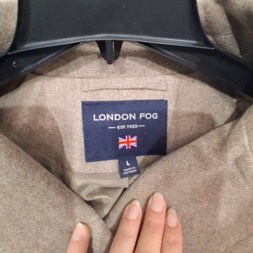 2PC WOMENS LONDON FOG DOUBLE BREASTED PEACOAT WITH SCARF - LARGE - BLACK - (MODEL: L121608T93) image 3