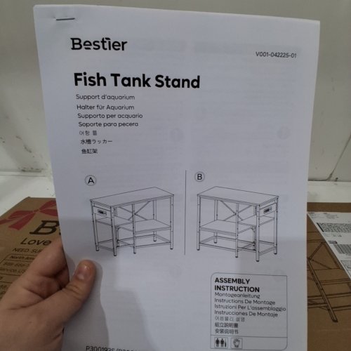 BESTIER FISH TANK STAND WITH POWER OUTLET - HOLDS TANKS UP TO 37 GAL - BLACK (MODEL:P300178S-BLKG) image 3