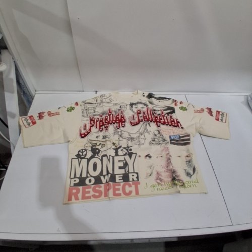 MEN'S PRESTIGE MONEY, POWER, RESPECT GRAPHIC T-SHIRT - MEDIUM - CREAM image 2
