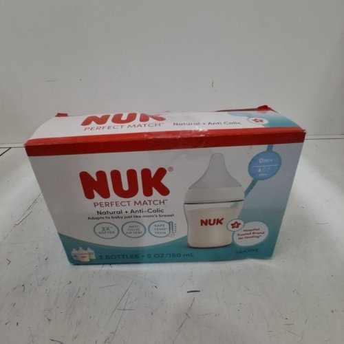 3PK NUK PERFECT MATCH SLOW FLOW BOTTLES - 5 OZ - CLEAR/GLASS (MODEL: 2226440) image 3