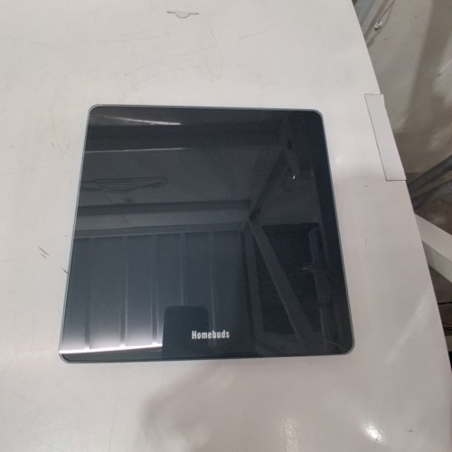 HOMEBUDS TEMERED GLASS DIGITAL BODY WEIGHT BATHROOM SCALE - 400LBS CAPACITY - STEEL BLUE - (MODEL: HB905) image 2