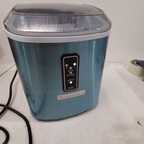 EUHOMY COUNTERTOP ICE MAKER MACHINE WITH HANDLE, BASKET AND SCOOP - MAKES 26LB PER DAY - SILVER (MODEL: IM-01X/IM008-B IN008-BSI-CAEH) image 2