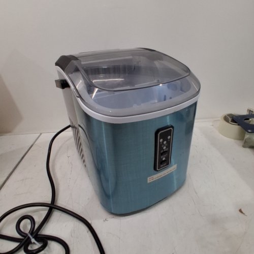 EUHOMY COUNTERTOP ICE MAKER MACHINE WITH HANDLE, BASKET AND SCOOP - MAKES 26LB PER DAY - SILVER (MODEL: IM-01X/IM008-B IN008-BSI-CAEH) image 3