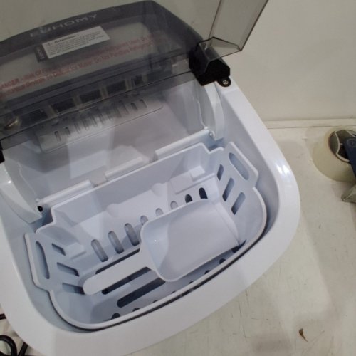 EUHOMY COUNTERTOP ICE MAKER MACHINE WITH HANDLE, BASKET AND SCOOP - MAKES 26LB PER DAY - SILVER (MODEL: IM-01X/IM008-B IN008-BSI-CAEH) image 5