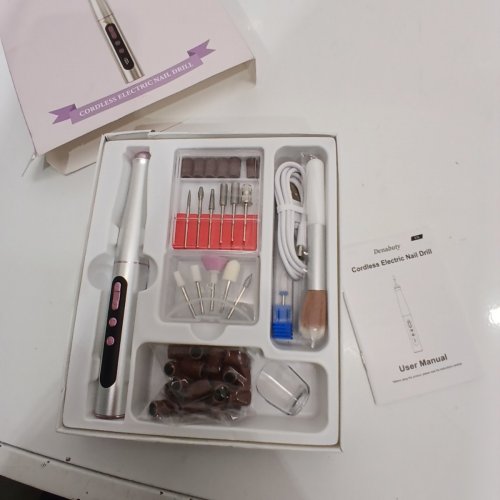 DENABUTY CORDLESS ELECTRIC NAIL DRILL - SILVER image 2