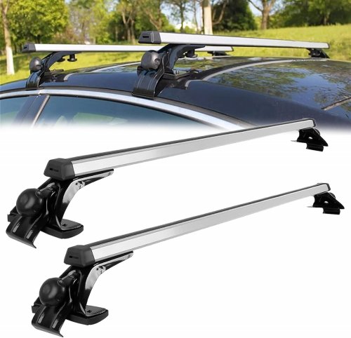 FLYNSU UNIVERSAL LUGGAGE RACK CROSSBAR KIT FOR MOST CAR VEHICLE SUV - 48" - SILVER (MODEL: LD-5702) image 2