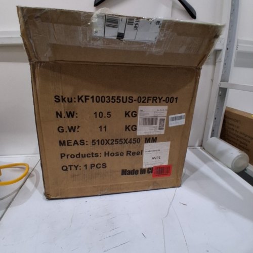BSMTEK RETRACTABLE AIR HOSE REEL - 3/8" HYBRID AIR HOSE - 80FT - YELLOW/BLACK image 4