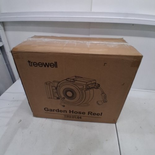 TREEWELL WALL MOUNTED HEAVY DUTY RETRACTABLE GARDEN HOSE REEL - 1/2" X 100FT - GREY/ORANGE (MODEL:‎ TRHR04) image 5