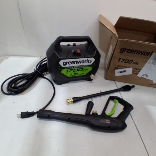 GREENWORKS COLD WATER ELECTRIC PRESSURE WASHER - 1700 PSI - 1.2GPM - 13 AMP - GREEN (MODEL: GPW1704) image 3