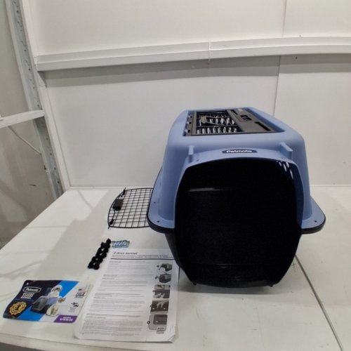 PETMATE 24" 2-DOOR PET KENNEL - LIGHT BLUE/BLACK image 2