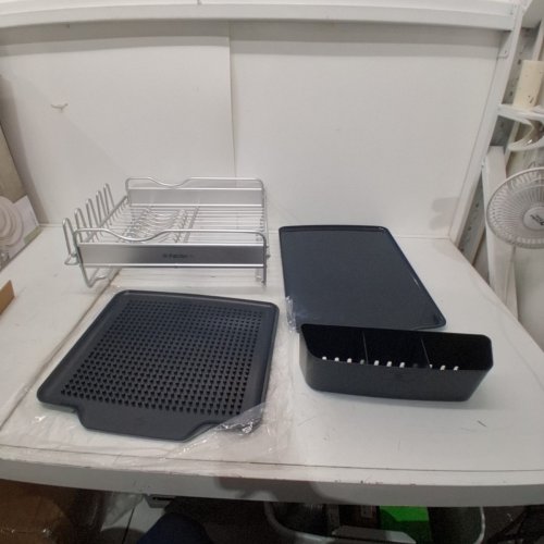 4PC POLDER ADVANTAGE ALUMINUM DISH RACK - 20.6" × 14" × 6.9" - GREY/BLUE (MODEL: 1966478/KTH-6350CN) image 2