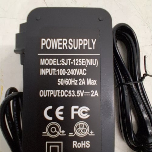 ELECTRIC SCOOTER POWER SUPPLY - 5V - 2AMP -BLACK (MODEL: SJT-125E(NIU)) image 2