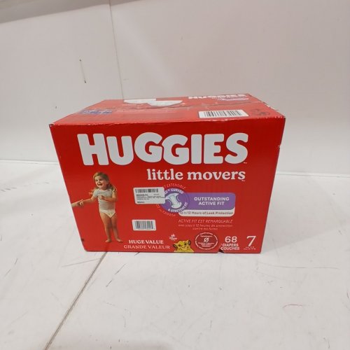 68PK HUGGIES LITTLE MOVERS BABY DIAPERS - SIZE 7 image 2