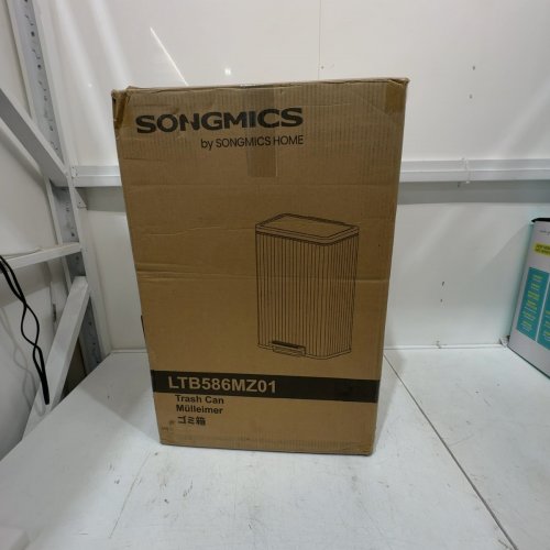 SONGMICS TRASH CAN WITH SOFT CLOSE LID AND REMOVABLE INNER BUCKET - 13 GAL (50 L) - SILVER (MODEL: LTB586MZ01) image 4