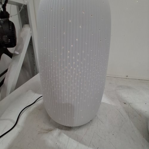 2PC EVERGREEN PORCELAIN FLOOR LANTERNS, LIVING ROOM DECOR - 9.2" - 12.8" - WHITE (MODEL: 1901811) image 2