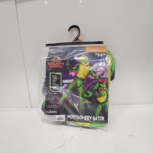 3PC BOYS FIVE NIGHTS AT FREDDY'S MONTGOMERY GATOR COSTUME - MEDIUM 8/10 - GREEN/YELLOW image 2