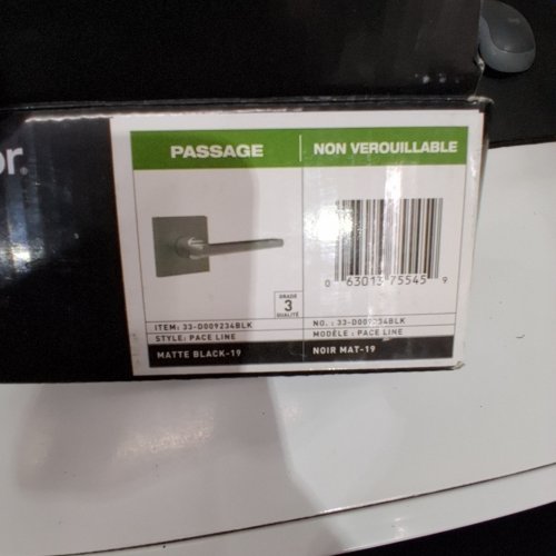 TAYMOR PROFESSIONAL SERIES PACE LINE PASSAGE DOOR LEVER - MATTE BLACK (MODEL: 33-D009234BLK) image 2