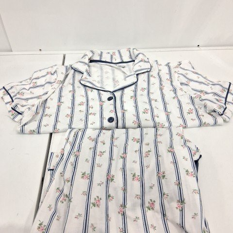2PC WOMEN'S P.J SALVAGE COTTON JERSEY MIDNIGHT PAJAMA SET - MEDIUM - WHITE/NAVY (STYLE: 1989802) image 2