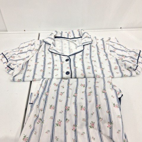 2PC WOMEN'S P.J SALVAGE COTTON JERSEY MIDNIGHT PAJAMA SET - MEDIUM - WHITE/NAVY (STYLE: 1989802) image 3